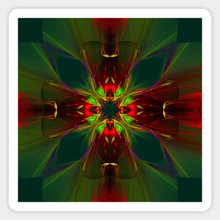 Kaleidoscope Red Green Sticker